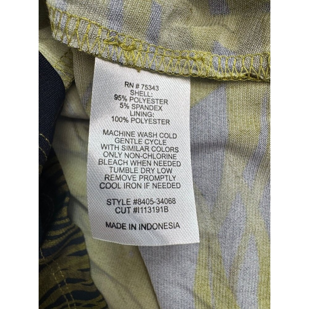 Valerie Bertinelli Womens Palm Leaf Print Dress NWT Size 6 Yellow & Black Polyes - Picture 9 of 16